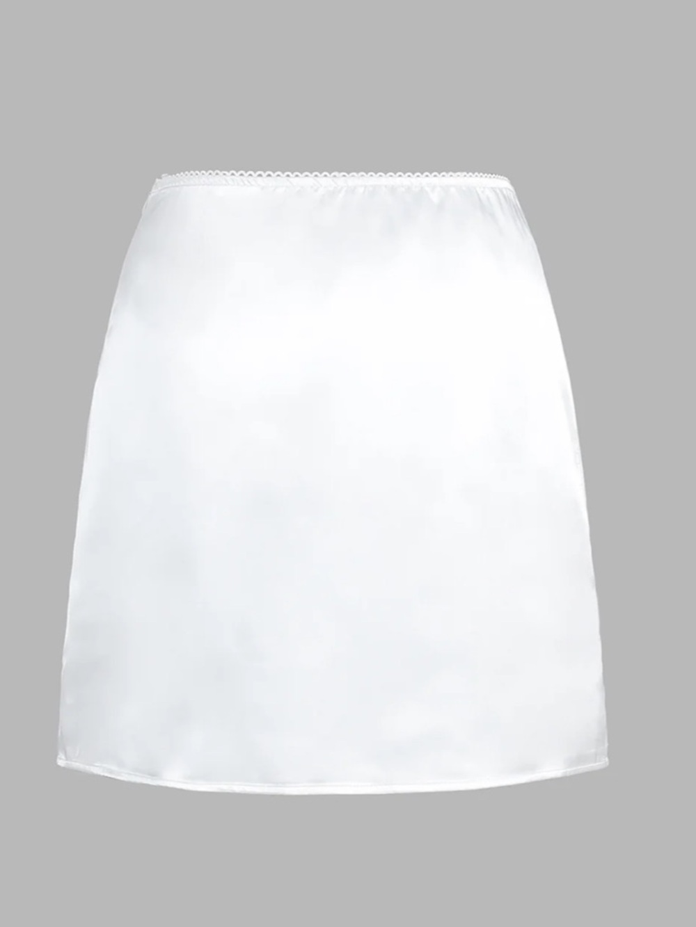 Commense White Satin Open-Back Mini Skirt Set - Picture 6 of 7
